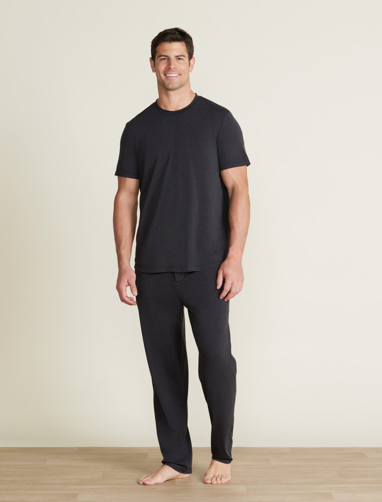 Barefoot Dreams Men’s Malibu Collection® Triblend Pigment Washed Tee-Black