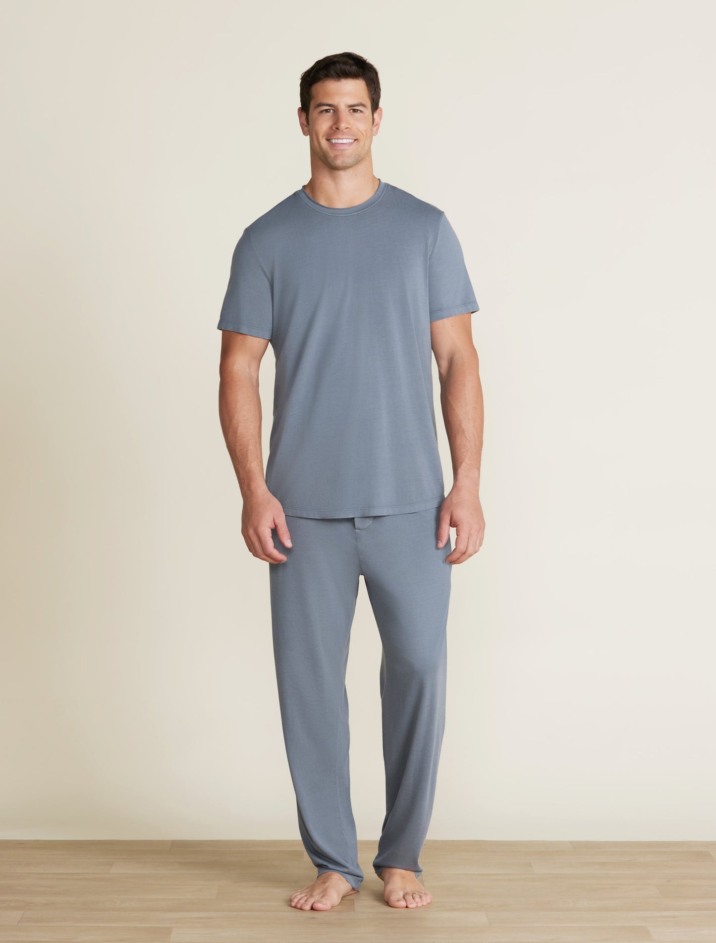 Barefoot Dreams Men’s Malibu Collection® Triblend Pigment Washed Tee-Blue Cove