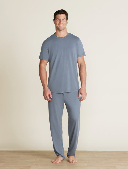 Barefoot Dreams Men’s Malibu Collection® Triblend Pigment Washed Tee-Blue Cove