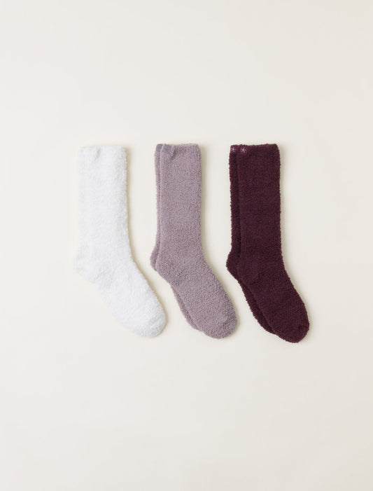 Barefoot Dreams CozyChic® 3 Pair Sock Set-Fig Multi