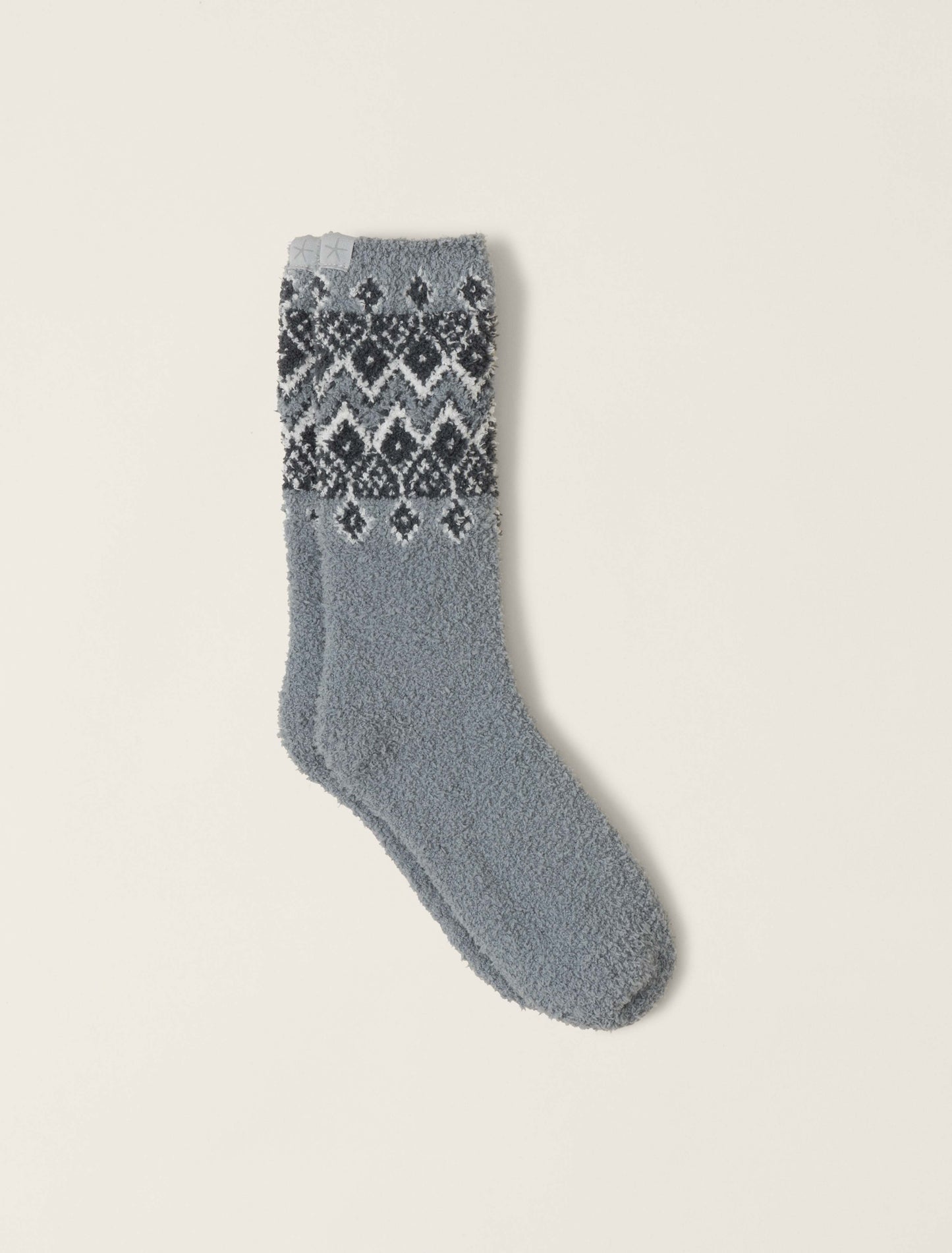 Barefoot Dreams CozyChic® Fair Isle Socks-Moonbeam