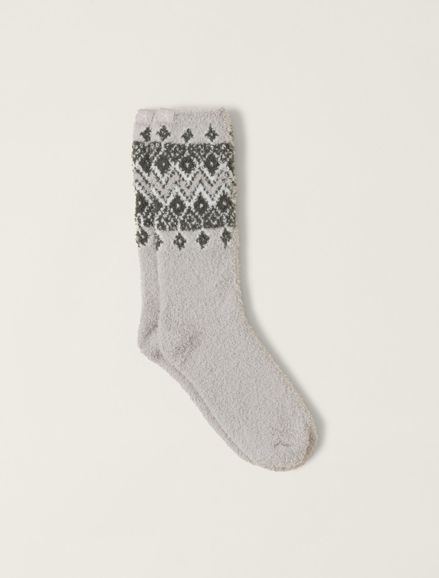 Barefoot Dreams CozyChic® Fair Isle Socks-Malibu Mist