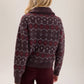 Barefoot Dreams Fairisle Half Zip Pullover-Umber Multi