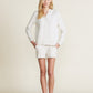 Barefoot Dreams Malibu Collection® Brushed Fleece Henley Hoodie-Heathered Stone