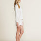 Barefoot Dreams Malibu Collection® Brushed Fleece Henley Hoodie-Heathered Stone