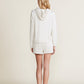 Barefoot Dreams Malibu Collection® Brushed Fleece Henley Hoodie-Heathered Stone