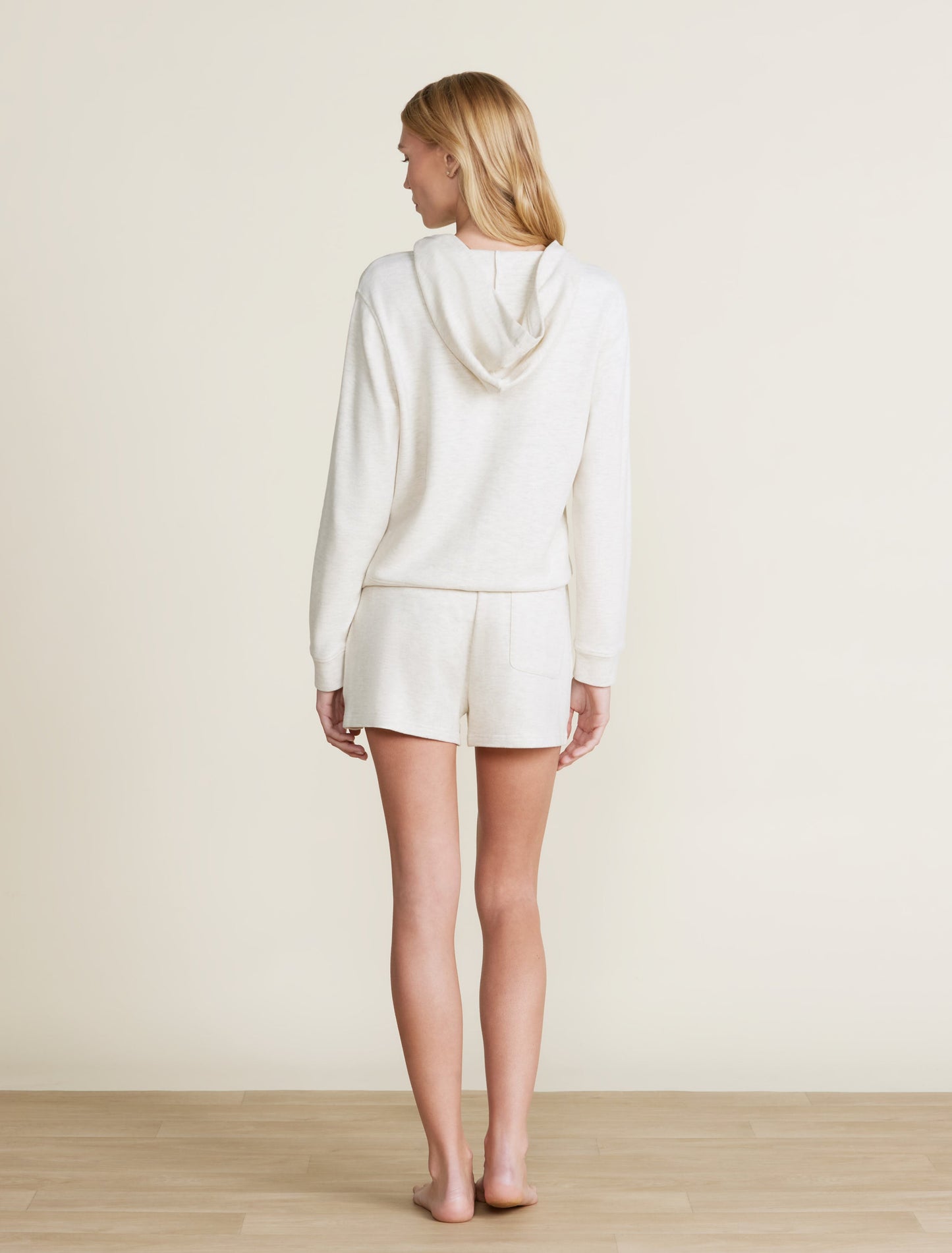 Barefoot Dreams Malibu Collection® Brushed Fleece Short-Heathered Stone