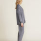 Barefoot Dreams Malibu Collection® Brushed Fleece Sweater Mix Cardigan-Coal