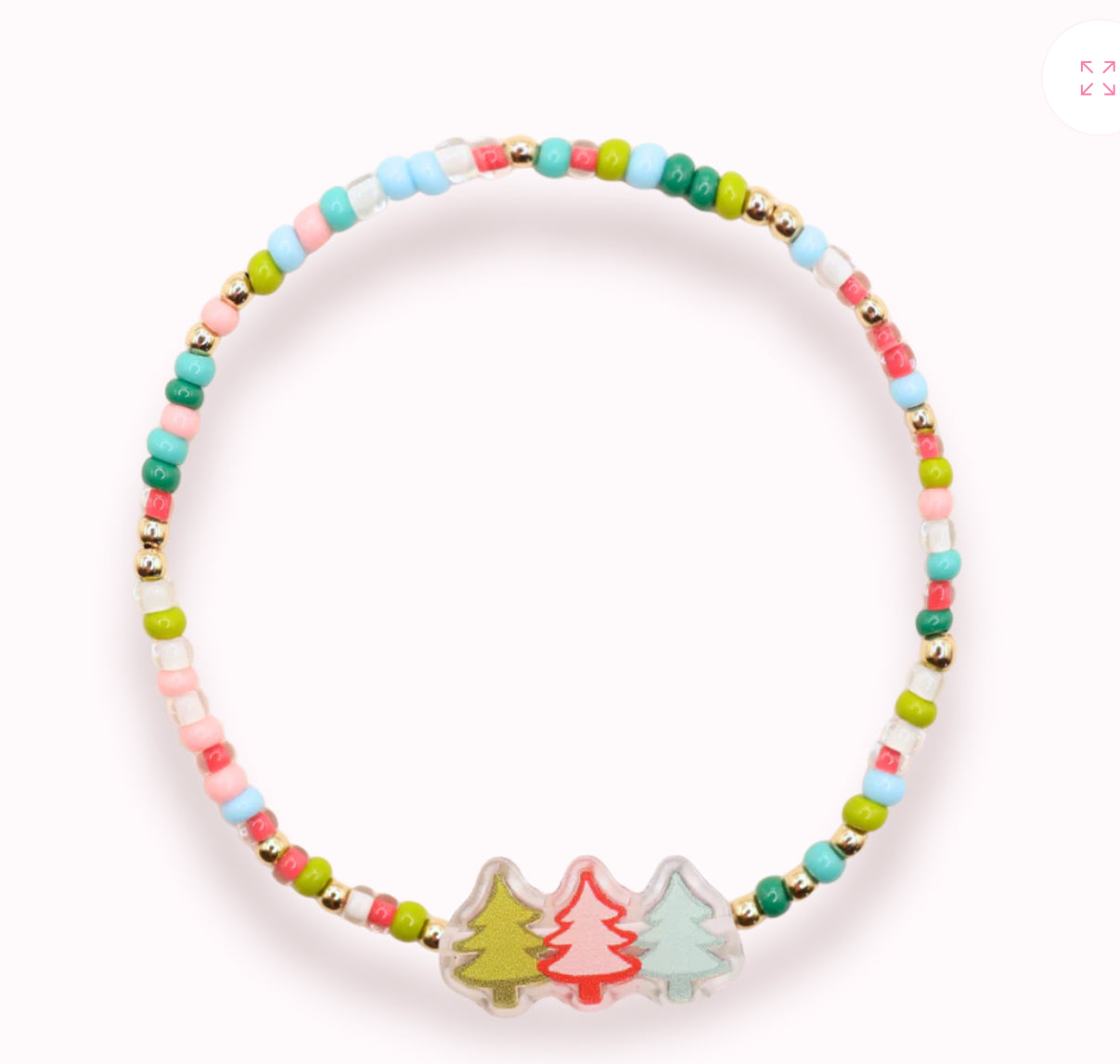 Beaded Blondes "Tree Trio" Holiday Sprinkle Bracelet -Standard 6.75"