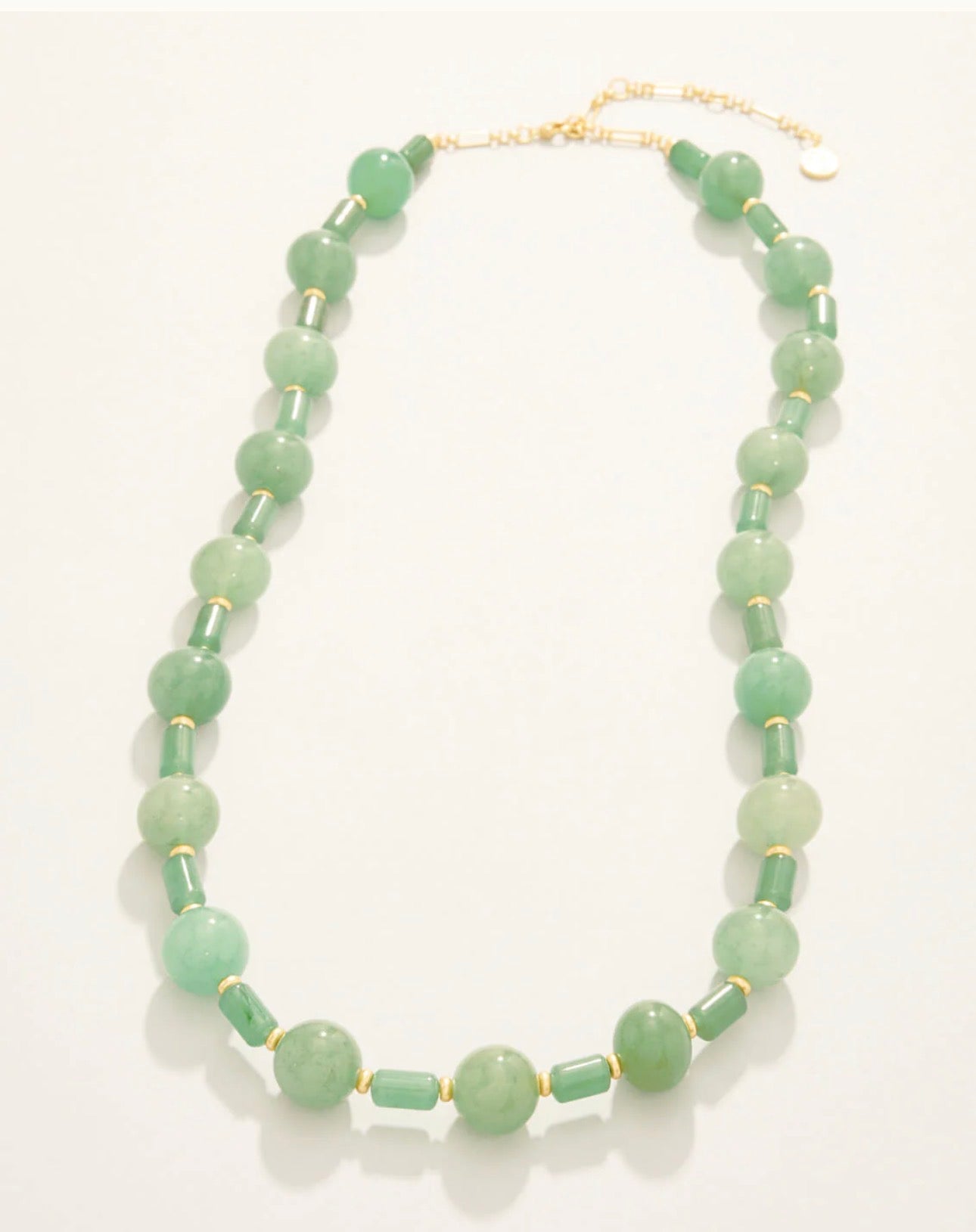 Spartina 449 Castillo Beaded Necklace 24"-Green Aventurine