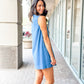 KLD "Sadie" Sleeveless Denim Dress-Blue