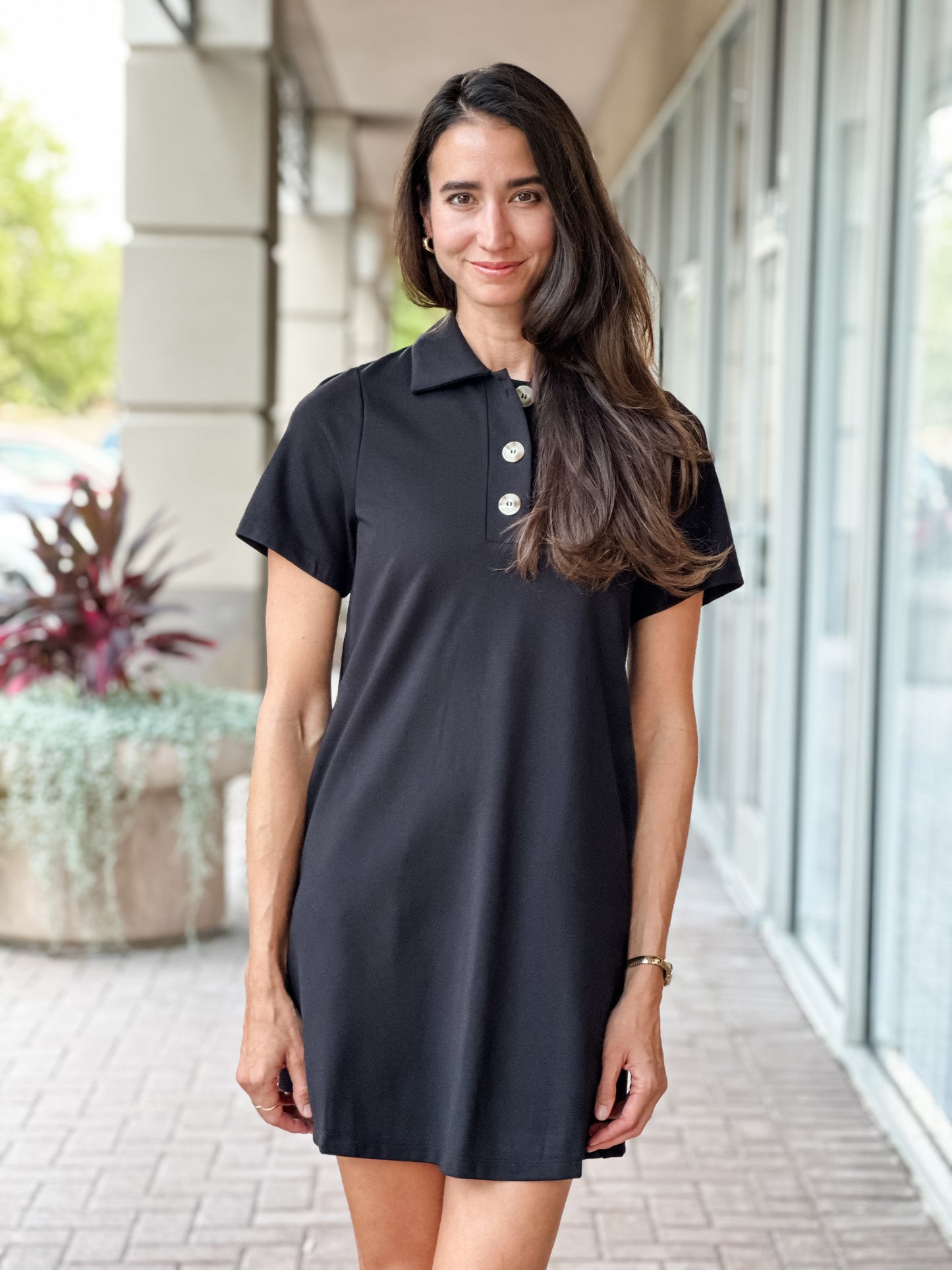 THML Aspen Short Sleeve Midi Dress -Black