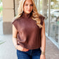 KLd "Stanley" Mock Neck Sweater Vest-Brown