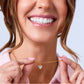 LeMel “Blaire” Bezel Heart CZ Charm Necklace 18” (on Paperclip chain)