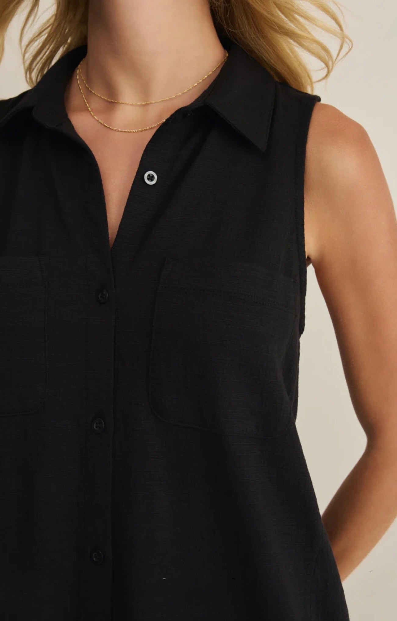 Z Supply New Light Textured Mini Dress -Black