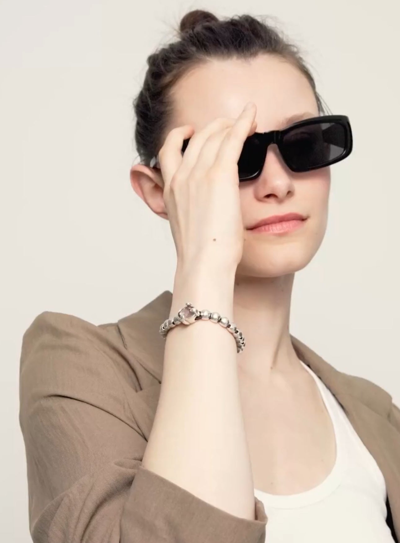 Uno de 50 “Ser Deslumbrante” (be stunning) Stretch Bracelet- Silver/Pink