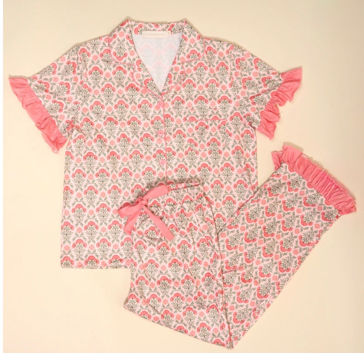 The Darling Effect Slumber Party Pajama Pants Set-Everbloom Dusty Rose