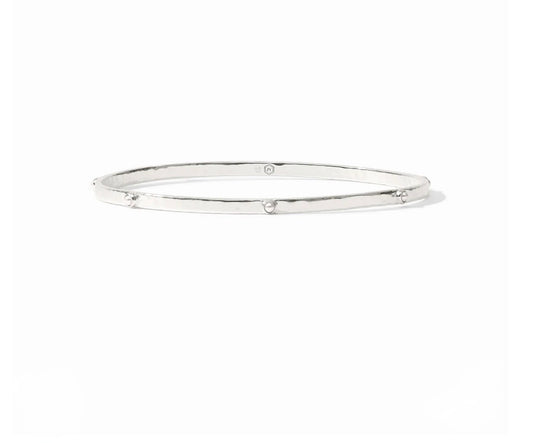 Julie Vos “Crescent” Bangle- Silver/Pearl