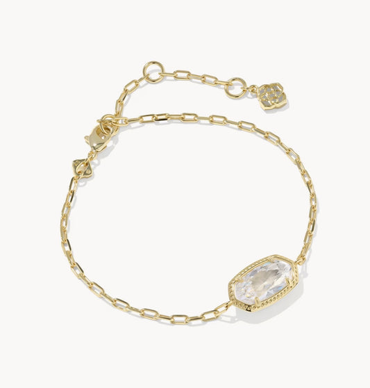 Kendra Scott Elaina Luxe Chain Bracelet -Gold White CZ