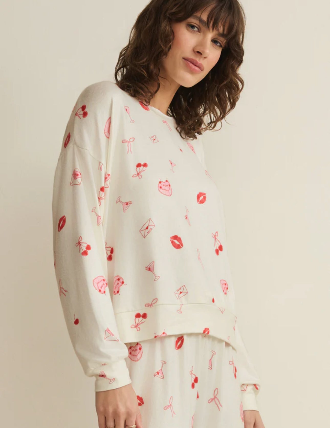 Z Supply Mira Sweet Things L/S Top-Vanilla Ice