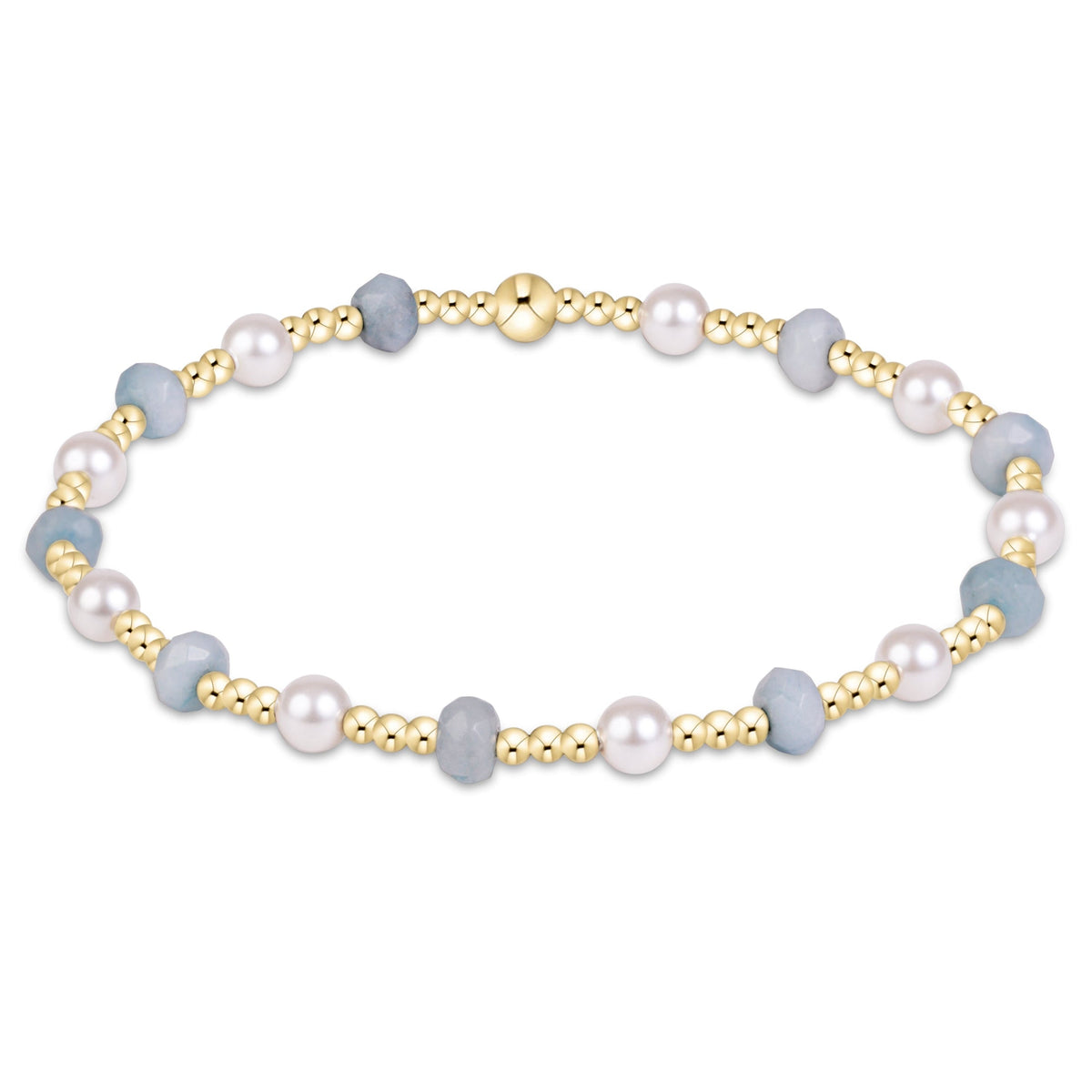 Enewton “Sincerity" Gemstone & Pearl 4mm Bracelet -Aquamarine