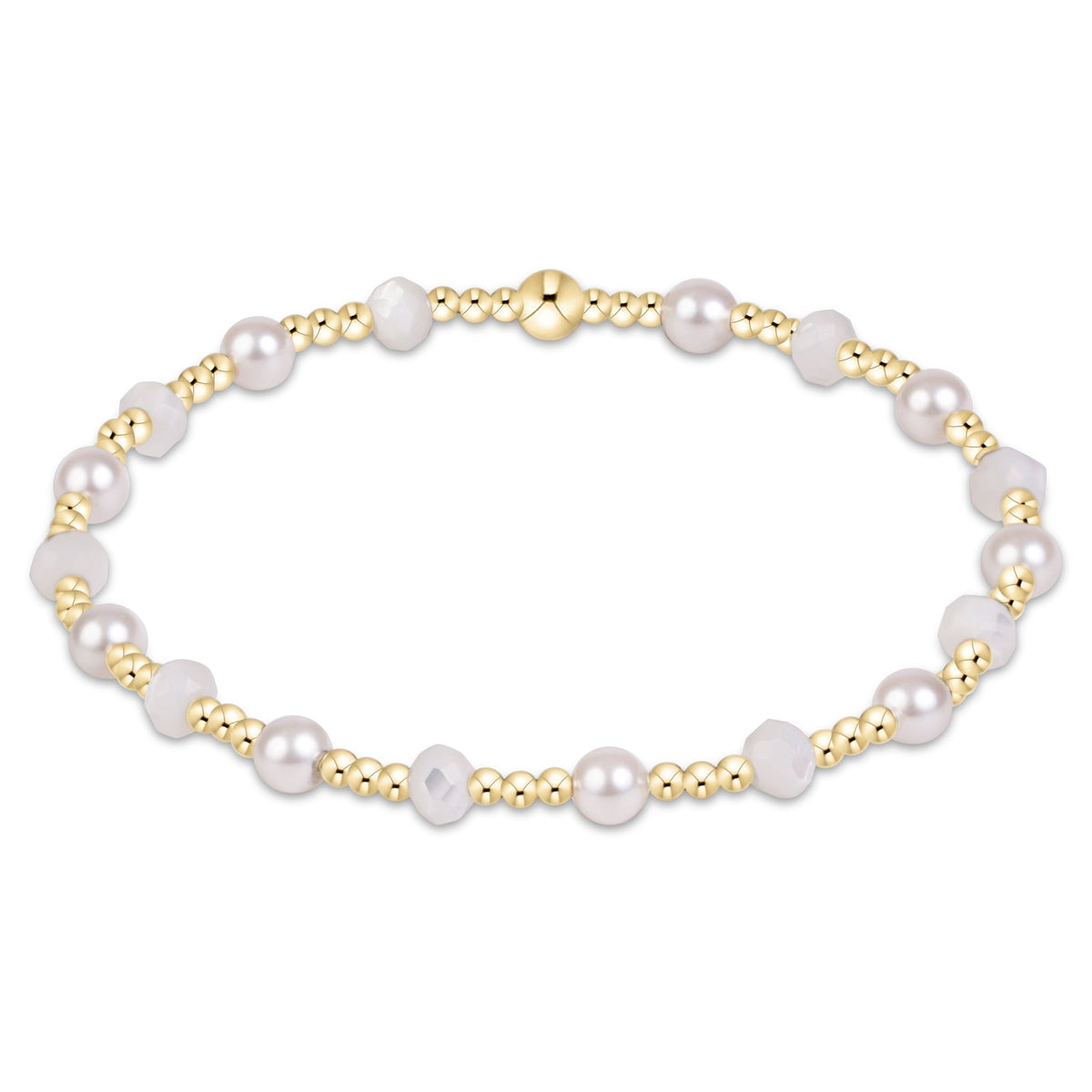 Enewton “Sincerity" Gemstone & Pearl 4mm Bracelet -Mother of Pearl