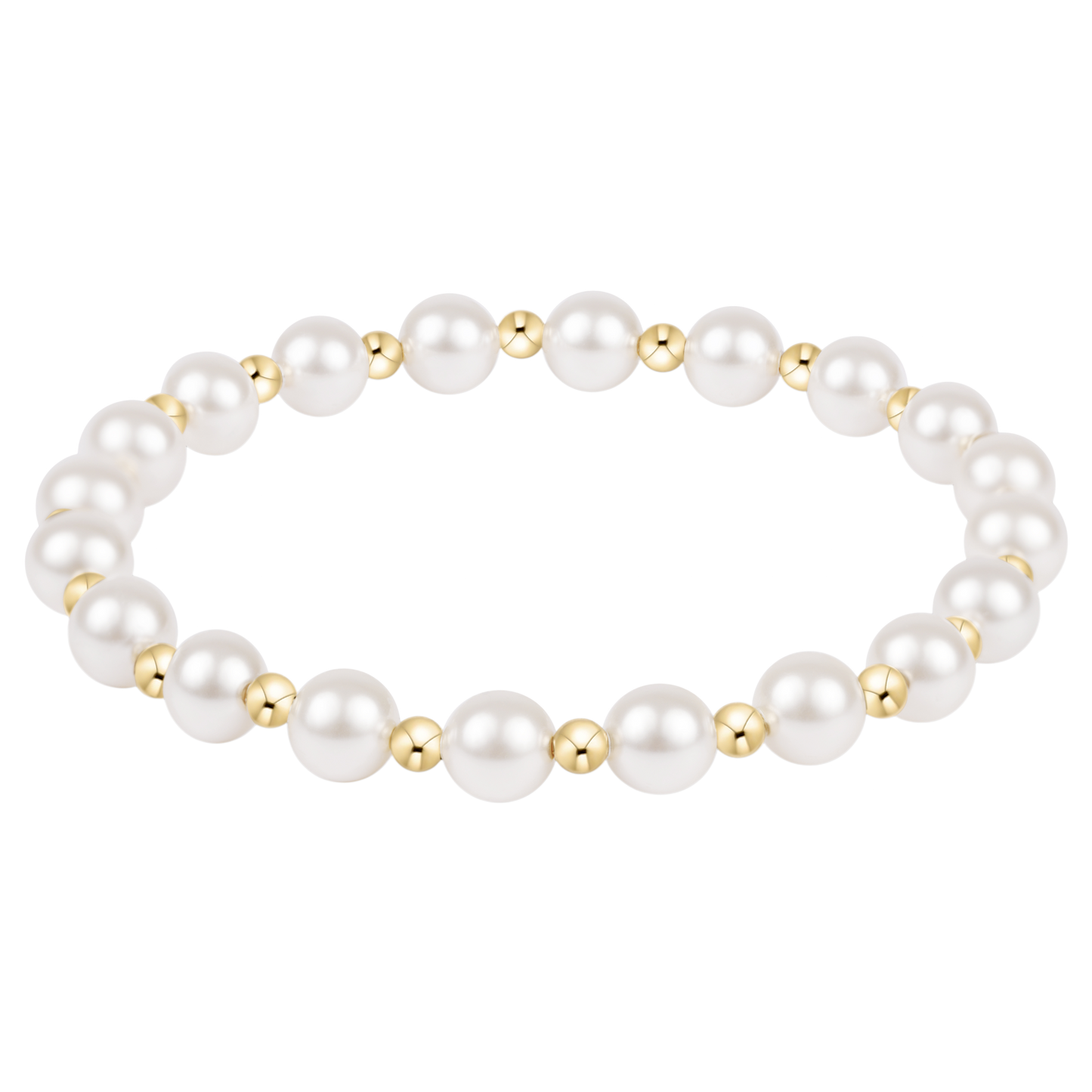 Enewton “Grateful” Pattern 6mm Bead Bracelet-Pearl