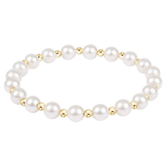 Enewton “Grateful” Pattern 6mm Bead Bracelet-Pearl