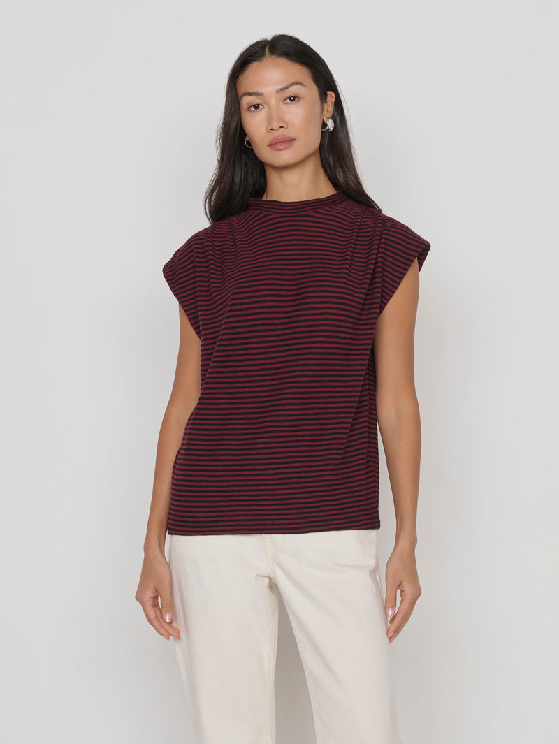 Nation LTD "Breanna" Top- Mini Truffle Stripe