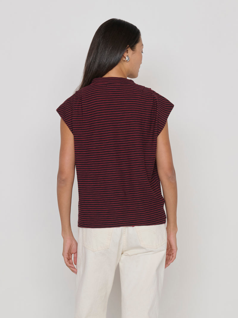 Nation LTD "Breanna" Top- Mini Truffle Stripe