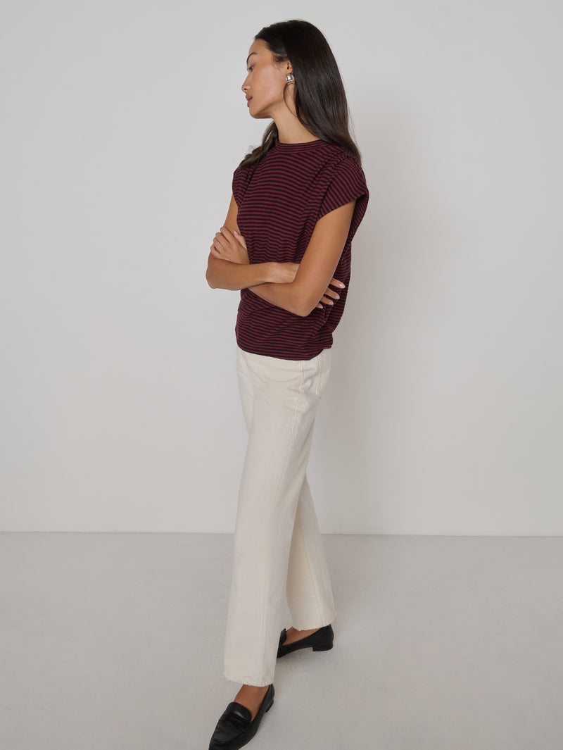 Nation LTD "Breanna" Top- Mini Truffle Stripe