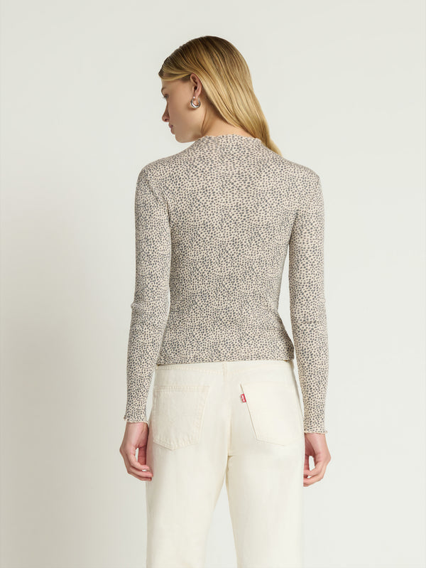 Nation LTD Brenna Mock Neck Top - Winter Pebble
