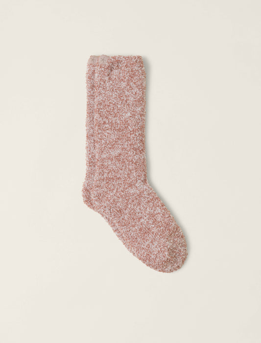 Barefoot Dreams CozyChic® Heathered Women's Socks- Terra/White