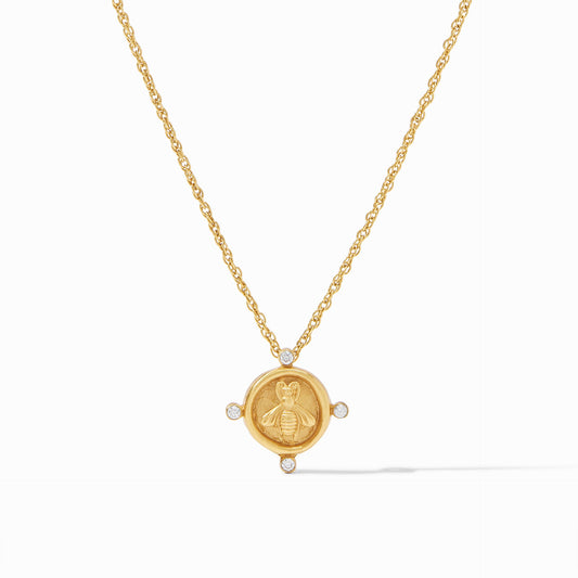 Julie Vos “Bee Cameo” Solitaire Necklace- Cubic Zirconia