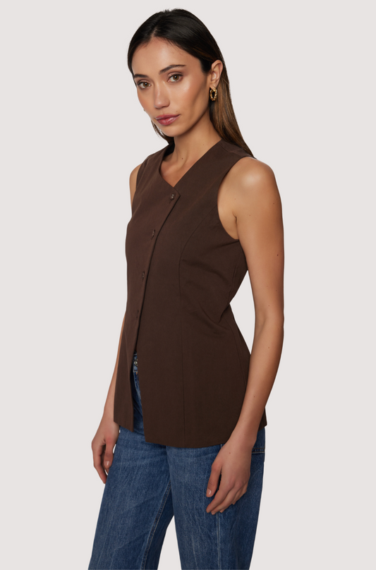 Lost + Wander “Bella Vista” Top - Dark Brown