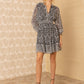 Hale Bob “Nyra” Long Sleeve Dress - Black/White