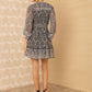 Hale Bob “Nyra” Long Sleeve Dress - Black/White