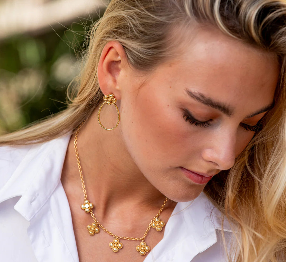 Capucine de Wulf “Berry Clover” Teardrop Earrings-Gold