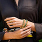 Capucine de Wulf “Berry Eternity” Petite Hinged Bangle-Gold/Malachite
