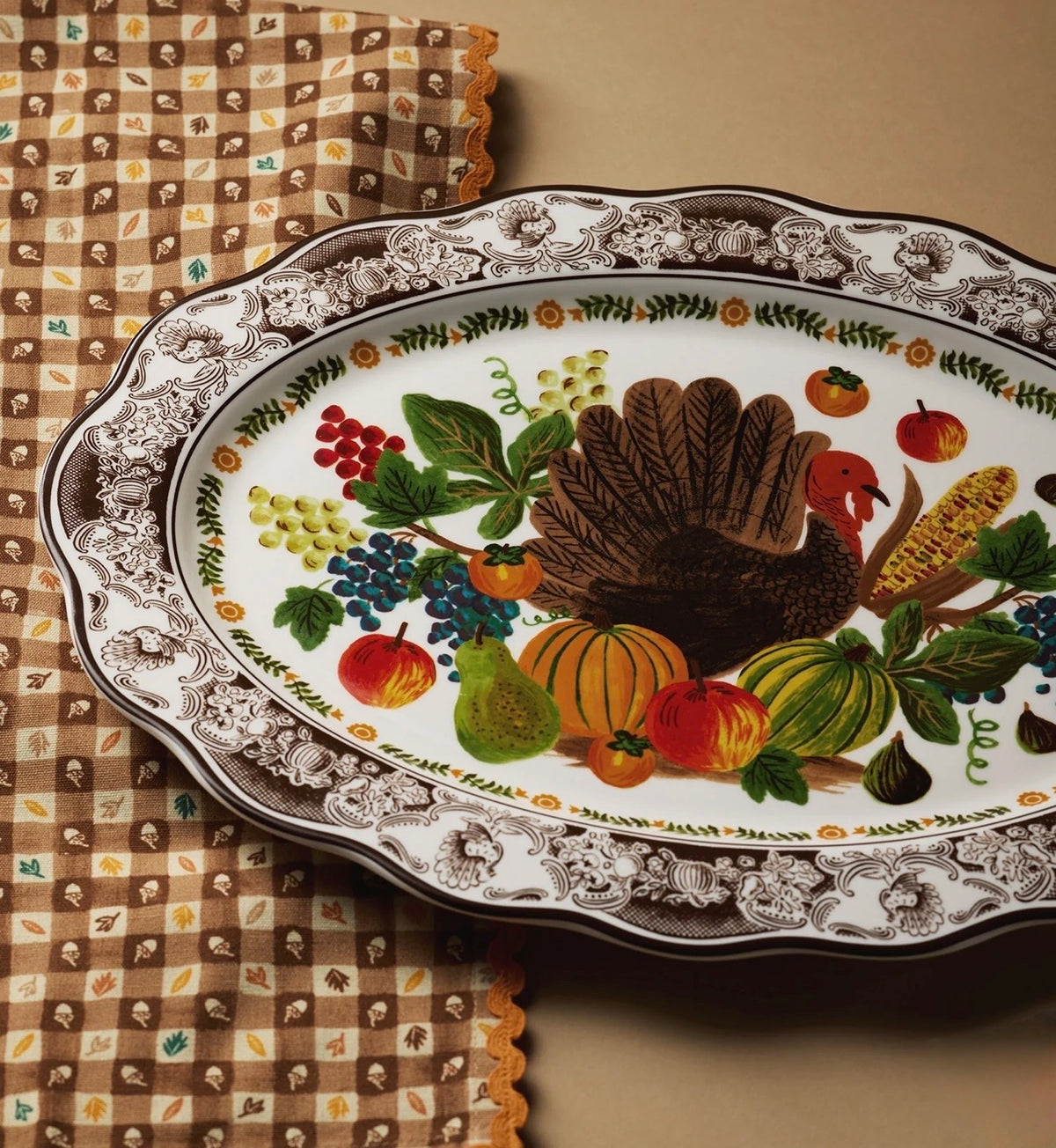 Rifle Paper Co. "Harvest" Large Porcelain Serving Platter
