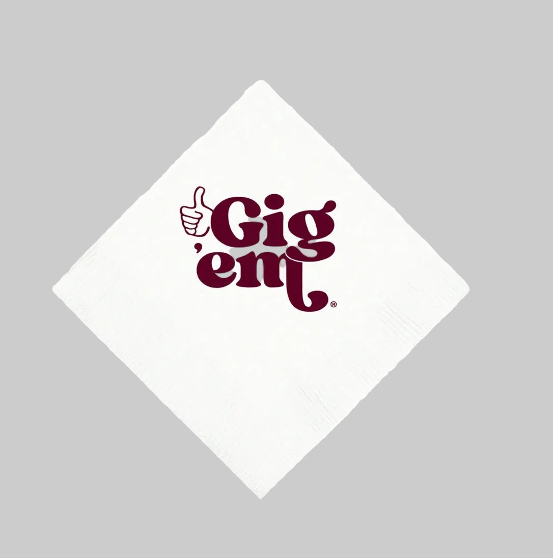 Victory Lap Cocktail Napkin- Gig ‘Em