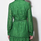 Greylin "Tabitha" Embroidered Cinched Waist Mini Dress-Retro Green