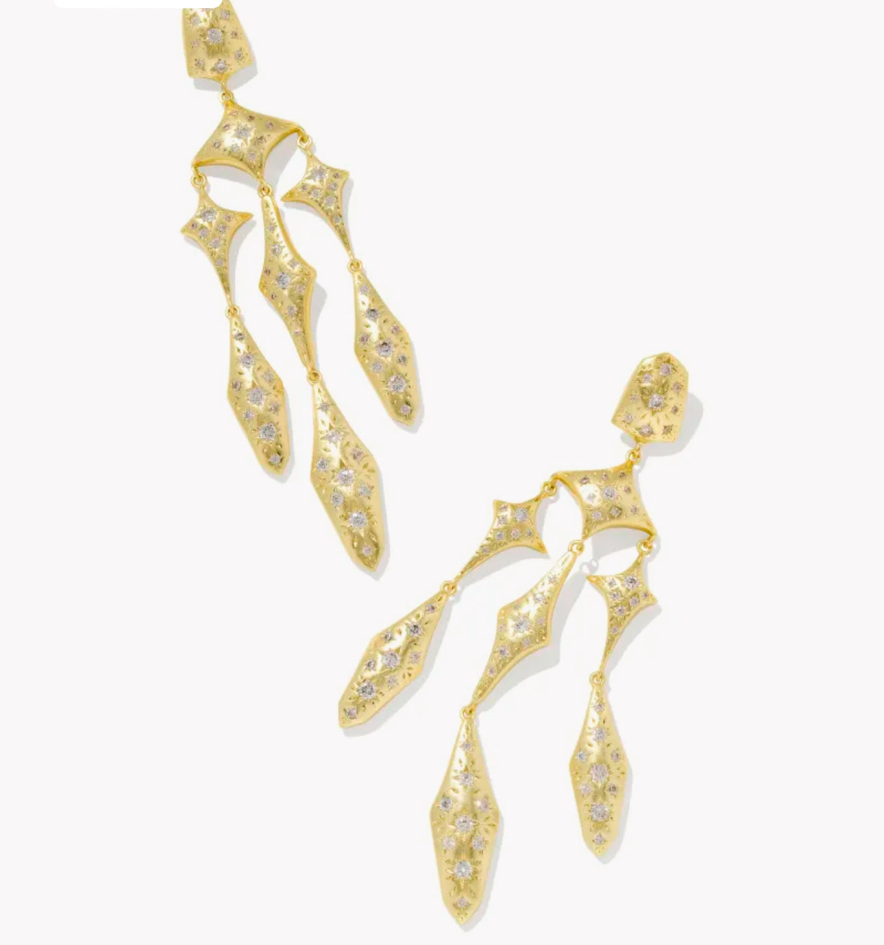 Kendra Scott Holland Statement Earrings - Gold White Crystal