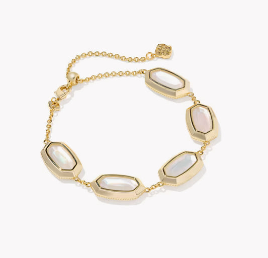 Kendra Scott Elaina Bezel Delicate Bracelet- Gold Ivory MOP