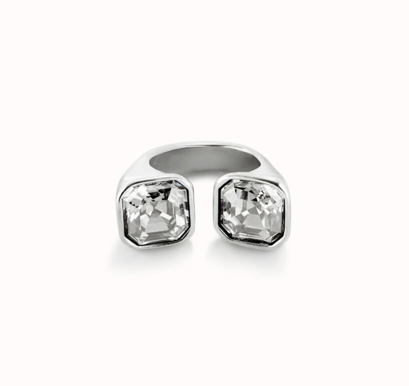 Uno de 50 "Be Without Complex" Ring-Silver/Clear