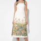 Adelyn Rae "Eloise" Braided Printed Floral Midi Dress-Cream/Green