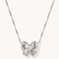 Kendra Scott Haley Bow Short Pendant Necklace-Silver Ivory MOP