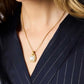 Julie Vos “Sahara” Solitaire Necklace - Gold/Iridescent Clear Crystal