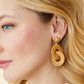 Spartina 449 Cane Wicker Ring Earrings-Brown