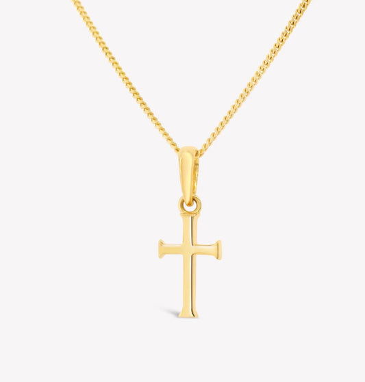 Rizen Small Cross Pendant Necklace-Gold